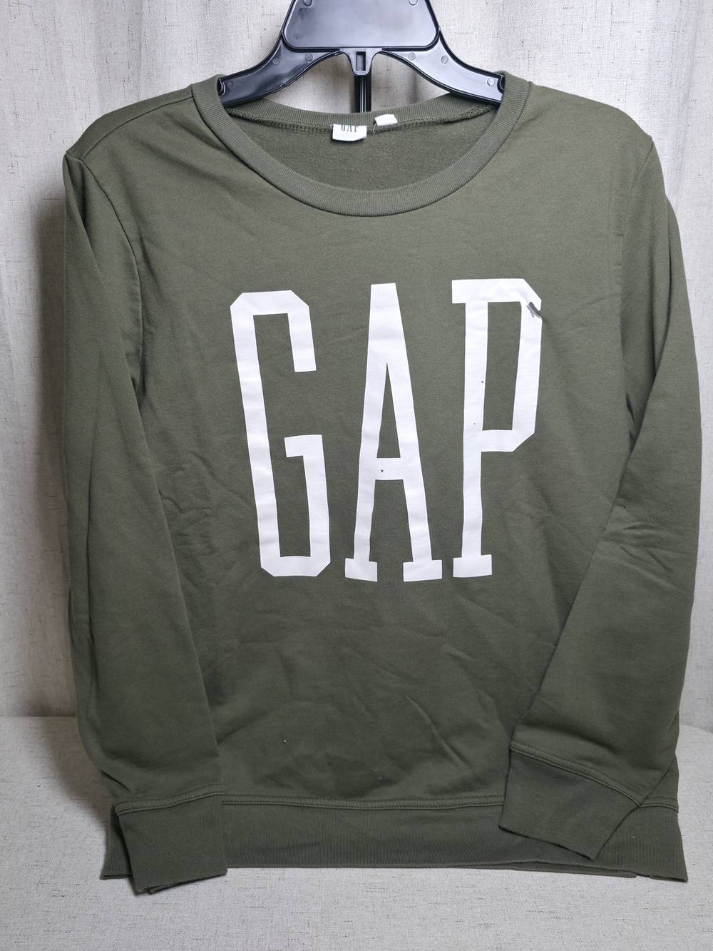 GAP Olive Green Crewneck Sweatshirt with White Logo